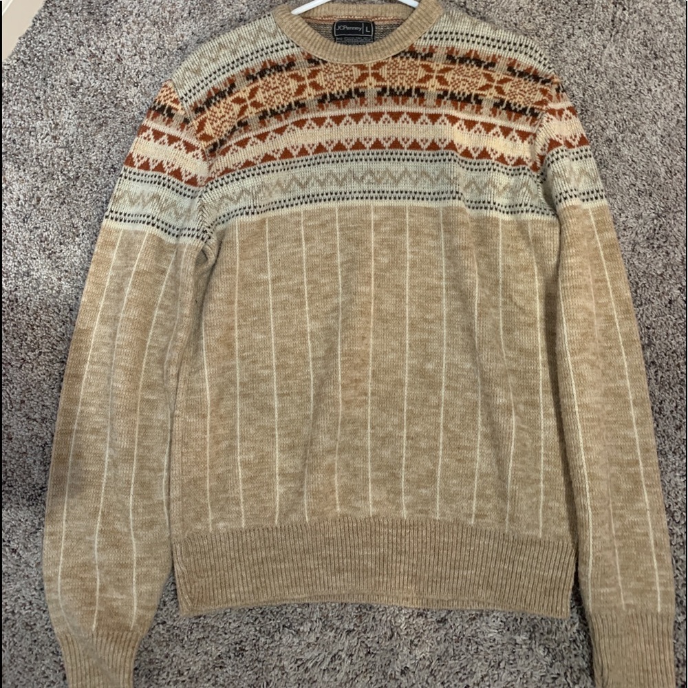 JCPenny Tan Holiday Crewneck